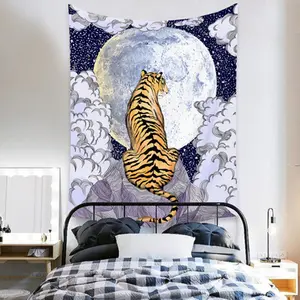 $0.01 Gratis Monster Wandtapijt Handgemaakt 100% Polyester Print Effen Muur Kunst Decor Op Maat Bedrukt Lichtgewicht Hangend Wandtapijt