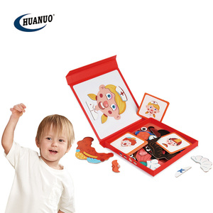 Puzzles magnétiques Montessori pour tout-petits, jeu de déguisement de visage, jeu de voyage, double face, jouet éducatif préscolaire pour enfants - Product Image 6