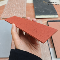 Revêtement mural en pierre flexible ultra-mince, briques fendues, terracotta rouge, fabricant OEM pour revêtement de façade extérieur et intérieur
