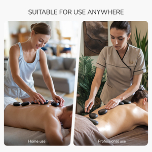 Sistema de calefacción de piedra caliente de terapia portátil con 8 piedras de masaje para ayudar a relajar los músculos, mejorar la circulación y rejuvenecer el cuerpo - Product Image 4