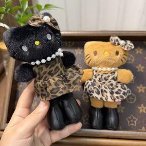 Porte-clés en peluche Hello Kitty, imprimé léopard, longues jambes, 17 cm, coton PP doux, forme 3D - Product Image 2