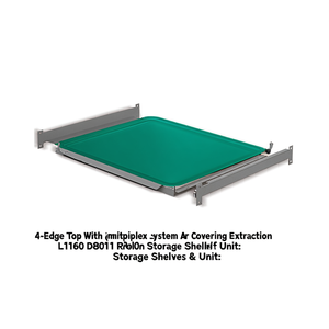 Fami 4-Edge Top With Multiplex System Ar Covering Simple Extraction L1160 D800 Green Ral6011 <b>Storage</b> Shelf Unit - Product Image 3
