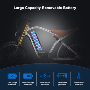 Vélo électrique <span class=keywords><strong>20</strong></span> <span class=keywords><strong>pouces</strong></span> gros pneu 750W 48V 16AH 25AH batterie au lithium en alliage d'aluminium eBike frein à disque hydraulique à 7 vitesses Cafe <span class=keywords><strong>Racer</strong></span> - Product Image 3