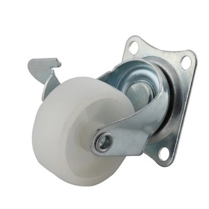 Industrial Design 50mm White PP Flat Casters Eco Friendly Silent Adjustable Roller Bearing 40kg Capacity Furniture <b>Wheels</b> - Product Image 6