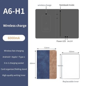 מחברת חשמל ניידת עיצוב רזה עם מטען מהיר אלחוטי 15w עבור יומן משרד ומתכנן להשתמש מתנה מושלמת - Product Image 3