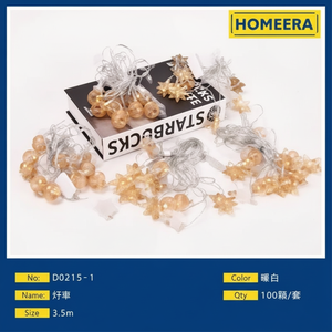 Boîte de 100 pièces de cordes de lumière LED chaudes à 10 têtes de 35m avec bouchon de queue pour la vente en gros - Product Image 1