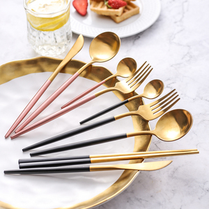 Đám cưới cổ điển dao kéo Bồ Đào Nha Bạc Set 4 cái vàng thiết lập dao kéo thép không gỉ <span class=keywords><strong>Flatware</strong></span> với hộp - Product Image 4