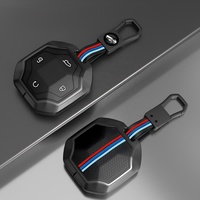 Square Mecha Zinc Alloy Key Cover With Keychain for Jetour Traveller Shanhai T2 4-Button Smart Remote Key Accessories