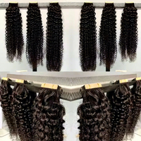 Extensions de cheveux naturels à bandes adhésives en gros, double épaisseur, vierges européennes Remy, cuticules alignées, base en PU, 40 pièces, 100g, fournisseur pour salons
