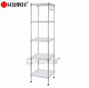 Venta al por mayor de artículos para el hogar, estantería de alambre de 5 niveles, organizadores de almacenamiento de cocina verticales multifuncionales, estante cuadrado cromado - Product Image 2