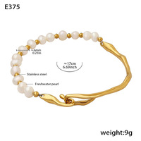 Pulsera de Perlas Geométricas Vintage, Joyería Elegante de Acero de Titanio que No se Desvanece para Mujer, Regalo para Amiga, Venta al por Mayor