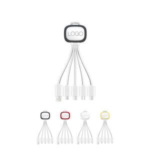 Cable de Carga LED 4 en 1, Cable de Datos USB Portátil con Llavero, Carga Rápida, con Logotipo - Product Image 2