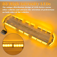 Shinemien 88 Hochintensive LED Amber-Weiß Stroboskop-Lichtleiste Notfall-Warnleuchte Blinklicht 48 Zoll 5000 Lumen 12V/24V CE/FCC