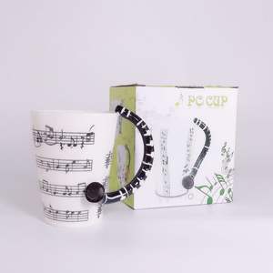 Taza Ecológica de Porcelana con Diseño de Instrumento Musical 3D, 400 ml, Diseño de Notas Musicales, para Té, Café, Leche - Product Image 5