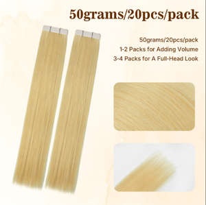 Extensions de cheveux humains K.SWIGS, cheveux vierges Remy, 12 à 40 pouces, USA, Walker Tape, hypoallergéniques, résistantes à l'eau, plusieurs couleurs. - Product Image 4