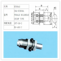 Buena calidad para conector SMA de soldadura de mamparo hembra de cable RG405
