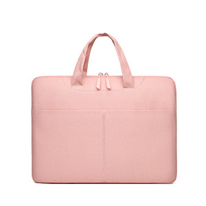 Sac à ordinateur portable en toile imperméable, sacoche souple grande capacité avec fermeture éclair, sacoche d'affaires unisexe personnalisable avec logo, sacoche en cuir pour homme - Product Image 3