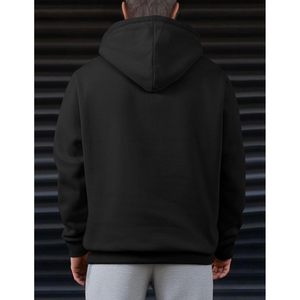 Custom Men's Casual Cotton Hoodie Drawstring Quarter Zip Pullover Sweatshirt XXS Size Anti-Wrinkle Anti-Shrink Screen Solid - Product Image 1