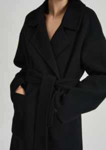 <span class=keywords><strong>Manteau</strong></span> personnalisé élégant gris <span class=keywords><strong>noir</strong></span> pour le printemps automne <span class=keywords><strong>manteau</strong></span> long ceinturé vintage en cachemire pour femmes surdimensionné - Product Image 3