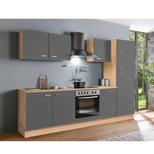 Ensembles complets prêts à l'emploi en acier inoxydable, cuisine compacte moderne modulaire, armoires de cuisine, évier, cuisinière, réfrigérateur pour - Product Image 1