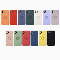 Étui en silicone pour iPhone 16 et 17, étui souple en silicone mat, support d'anneau en microfibre, étui pour iPhone 2025