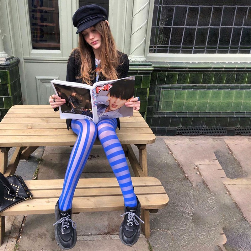 LW latest style spring mesh tight-fitting see through leggings pants digital printed designer women tights stockings panty hose