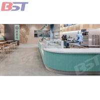 Kiosque de restauration rapide personnalisé comptoir de bar haut de gamme vitrine design café lait thé comptoir de boutique