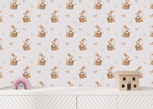 Holiday Cartoon Bunny <strong>Wall</strong> Murals for Babies Bedroom <strong>Wall</strong> Decoration Modern Waterproof <strong>Canvas</strong> with Easy Installation - Product Image 5