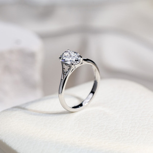 Bague de fiançailles Messi Jewelry MSR-1729 en or 18 carats, forme ovale, design classique, diamant solitaire, diamant cultivé en laboratoire - Product Image 5