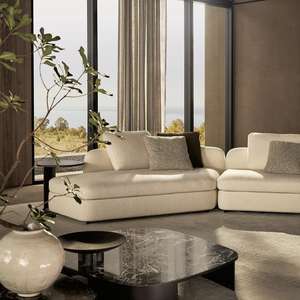 आधुनिक मॉड्यूलर घुमावदार कपड़े अनुभागीय सोफे न्यूनतम रहने वाले कमरे के फर्नीचर सोफा सेट सोफे लिविंग रूम - Product Image 3