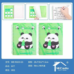 Cuaderno A4 Panda Grid, 100 páginas, 5mm, cuadrados, tamaño B5, encuadernación térmica, hojas sueltas, paquete de 96 para uso escolar, venta al por mayor - Product Image 1