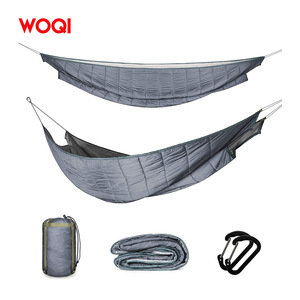 Saco de dormir tipo hamaca Woqi doble, capacidad de carga de 300 kg, nailon gris, ligero, transpirable, equipo de camping para exteriores para adultos - Product Image 1
