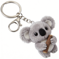 Porte-clés en peluche koala miniature personnalisé, animal en peluche, koala en peluche moelleux, jouet en peluche