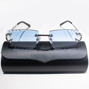 <span class=keywords><strong>2026</strong></span>年ホットセール、パーソナルカスタム装飾タイプのリムレス高級サングラス、ブルーカラー、女性と男性向け - Product Image 3
