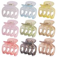 Pince à cheveux minimaliste de 4 cm, translucide effet gelée, pour queue de cheval mi-haute, accessoire discret et confortable en plastique pour fête