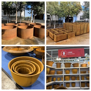 Vente en gros Jardinières d'art extérieur pour décoration <span class=keywords><strong>de</strong></span> <span class=keywords><strong>jardin</strong></span> Grands pots <span class=keywords><strong>de</strong></span> fleurs en acier corten - Product Image 5