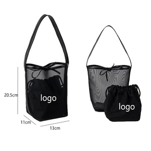 <span class=keywords><strong>2</strong></span> in 1 Modische Hot Selling Trendy Multiple <span class=keywords><strong>Function</strong></span> Custom ized Starke Langlebige Innen Kordel zug Baumwoll beutel Mesh Taschen - Product Image 3