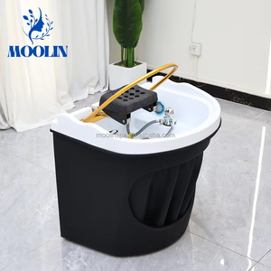 MOOLIN Bac de lavage japonais à circulation d'eau avec raccordement pour spa capillaire, idéal pour salon de coiffure et usage quotidien en coiffure - Product Image 1
