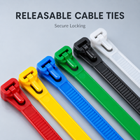Bridas de nailon reutilizables y ajustables con cierre rápido para gestión de cables en el hogar, oficina, jardín e industria