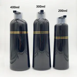 200ml 300ml 400ml empty 2 in 1black hair color pump bottle for hair dye Shampoo