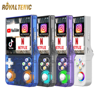 Console de jeu R36 Ultra, écran 4 pouces 720*720, streaming vidéo compatible Wi-Fi, multijoueur, console de jeu portable rétro pour cadeau de Noël
