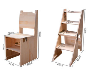 Silla Plegable Moderna de Madera <span class=keywords><strong>para</strong></span> Biblioteca con Escalera y Capacidad <span class=keywords><strong>para</strong></span> 375 Libras y 1 Año de Garantía - Product Image 5