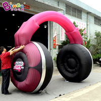 Casque gonflable publicitaire personnalisé, modèle géant d'écouteurs DJ gonflables pour la décoration de scènes et de festivals