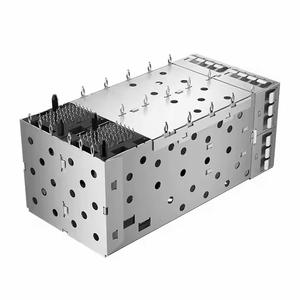 2007637-5 Ângulo Direito Press-Fit Blindado Ganged 2x2 SFP + Receptáculo Gaiola Equipamento De Fibra Óptica - Product Image 1