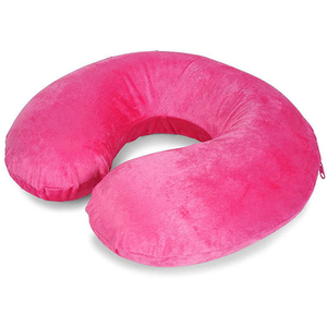 U <b>Shape</b> Memory <b>Foam</b> Travel Pillow Velvet Neck Support Portable 28x26x14cm Solid Color <b>for</b> Adults - Product Image 4