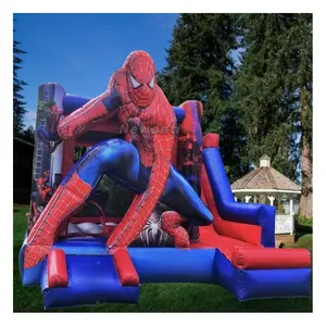 बच्चों की पार्टी जंपिंग के लिए वाणिज्यिक मज़ेदार बाउंस हाउस स्पाइडर मैन बाउंसर इन्फ्लैटेबल महल