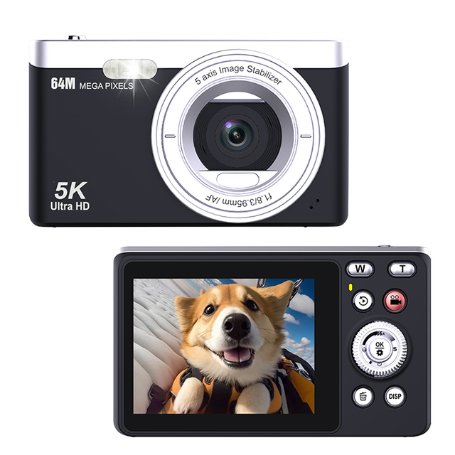 HD 1080P Kdis Digital Camera with 1054 High-resolution Lens 2.4-inch IPS Screen CMOS Sensor Full HD Video & Face Detection