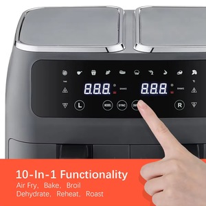 2024 thiết bị nhà bếp mới 2800W 9L 10L Giỏ đôi kỹ thuật số Nồi chiên không khí điện kép khu công suất lớn Nồi chiên không khí - Product Image 2