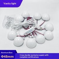 Lampe de table à miroir LED avec base en aluminium, ampoule tricolore 5V/12V, commande par bouton, design moderne et simple, garantie de 2 ans