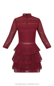 <span class=keywords><strong>Vestido</strong></span> Casual elegante Sexy borlas blanco <span class=keywords><strong>vestido</strong></span> de fiesta de encaje de moda de manga larga de encaje corto <span class=keywords><strong>vestido</strong></span> cóctel - Product Image 6